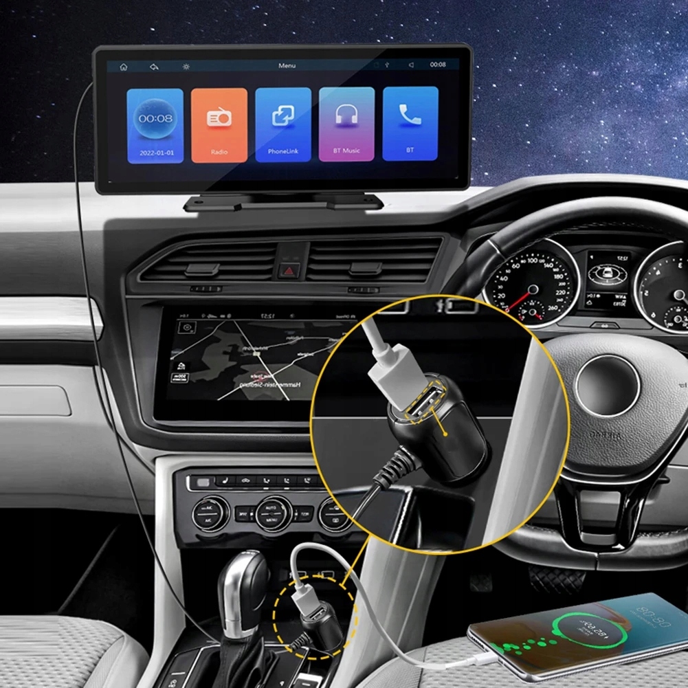 Radio Android Auto CAR PLAY nawigacja, kamera DVR cofania, WifI, Bluetooth Model SKL10