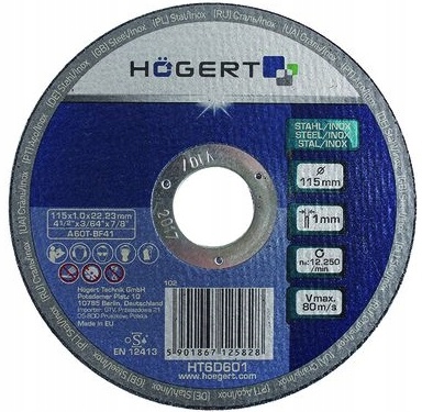 

Hogert HT6D601 Tarcza do cięcia metalu i inox 115