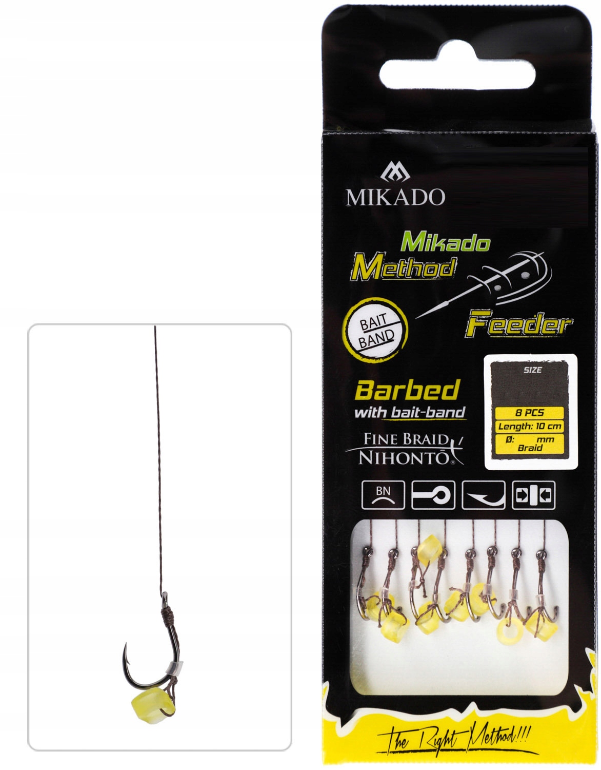 Przypony Mikado do Metody MF12 Gumka Bait Band nr 4
