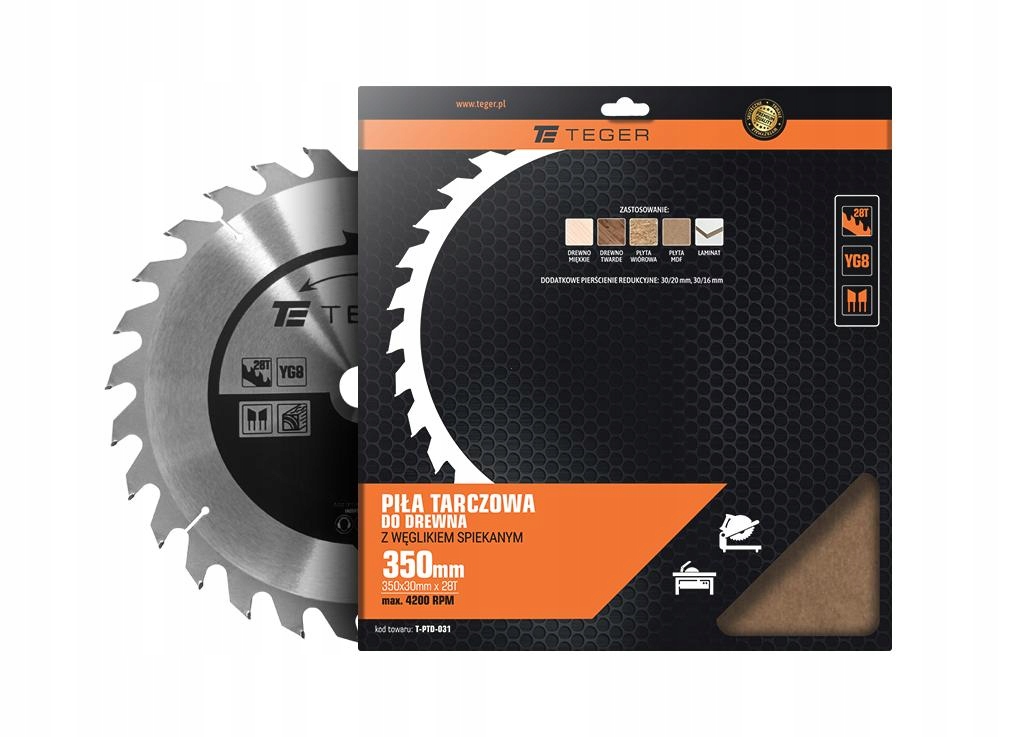 Piła tarczowa do drewna z węglikiem spiekanym 350x Marka Teger