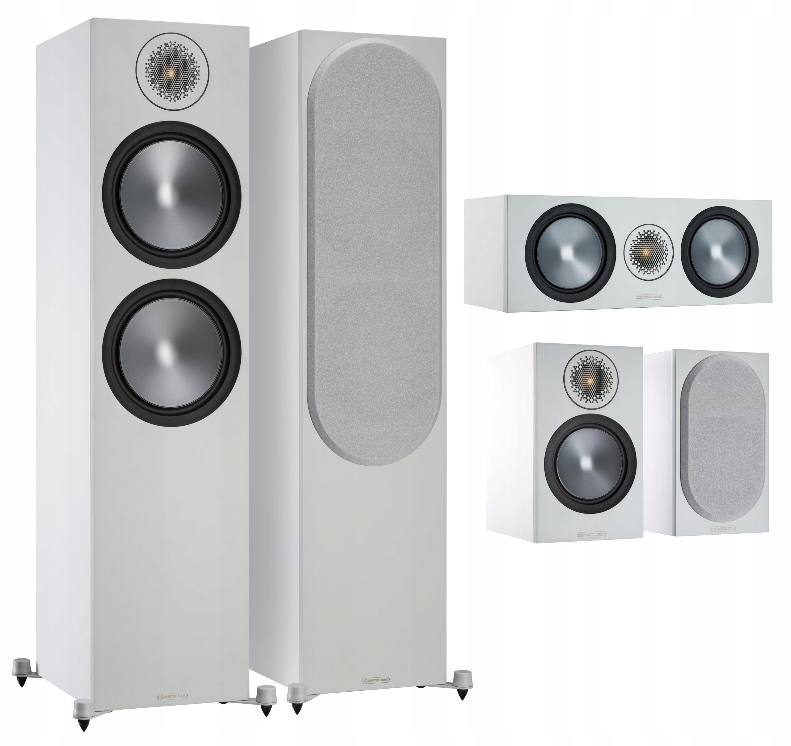 MONITOR AUDIO BRONZE 500+50+C150 BIAŁY KINO 5.0