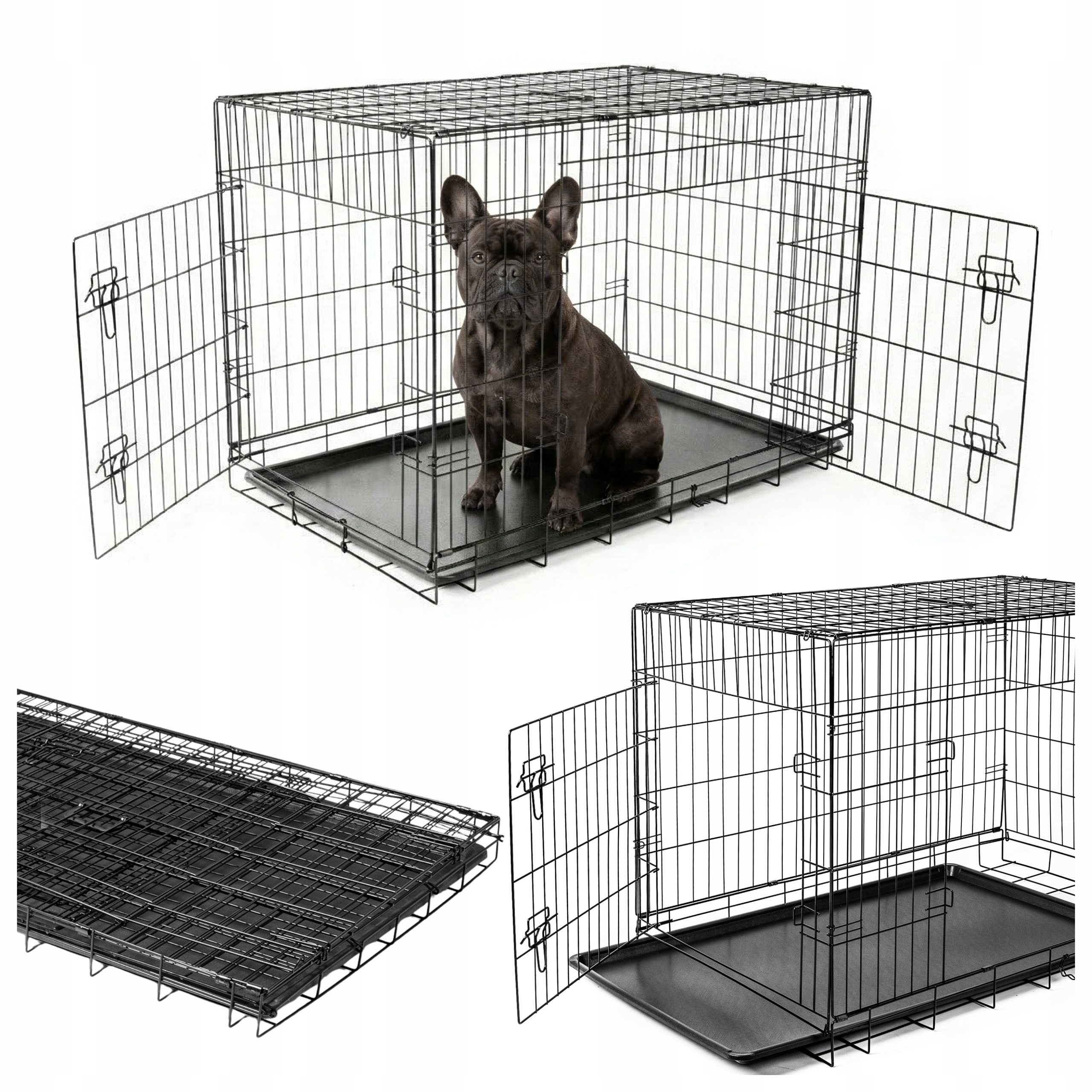 Levně Klec Pro Psa Kovová Kennelová Přepravka Psích Zvířat Skládací L