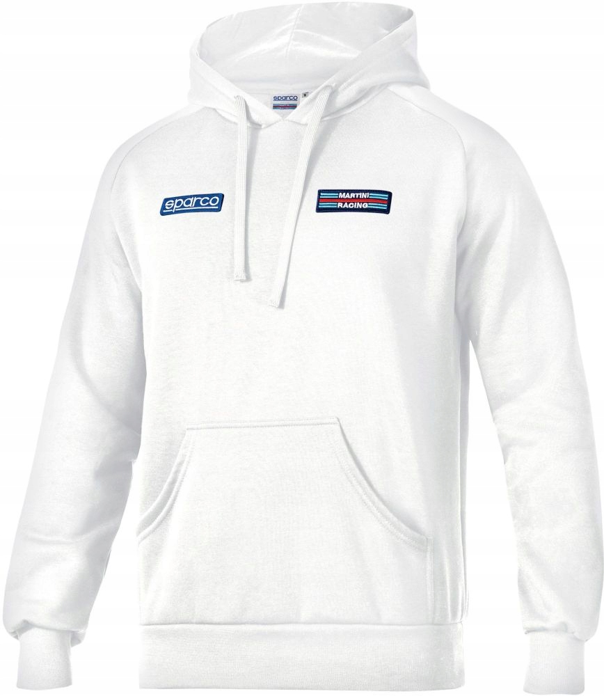 Mikina s kapucí Sparco Martini Racing bílá vel XL