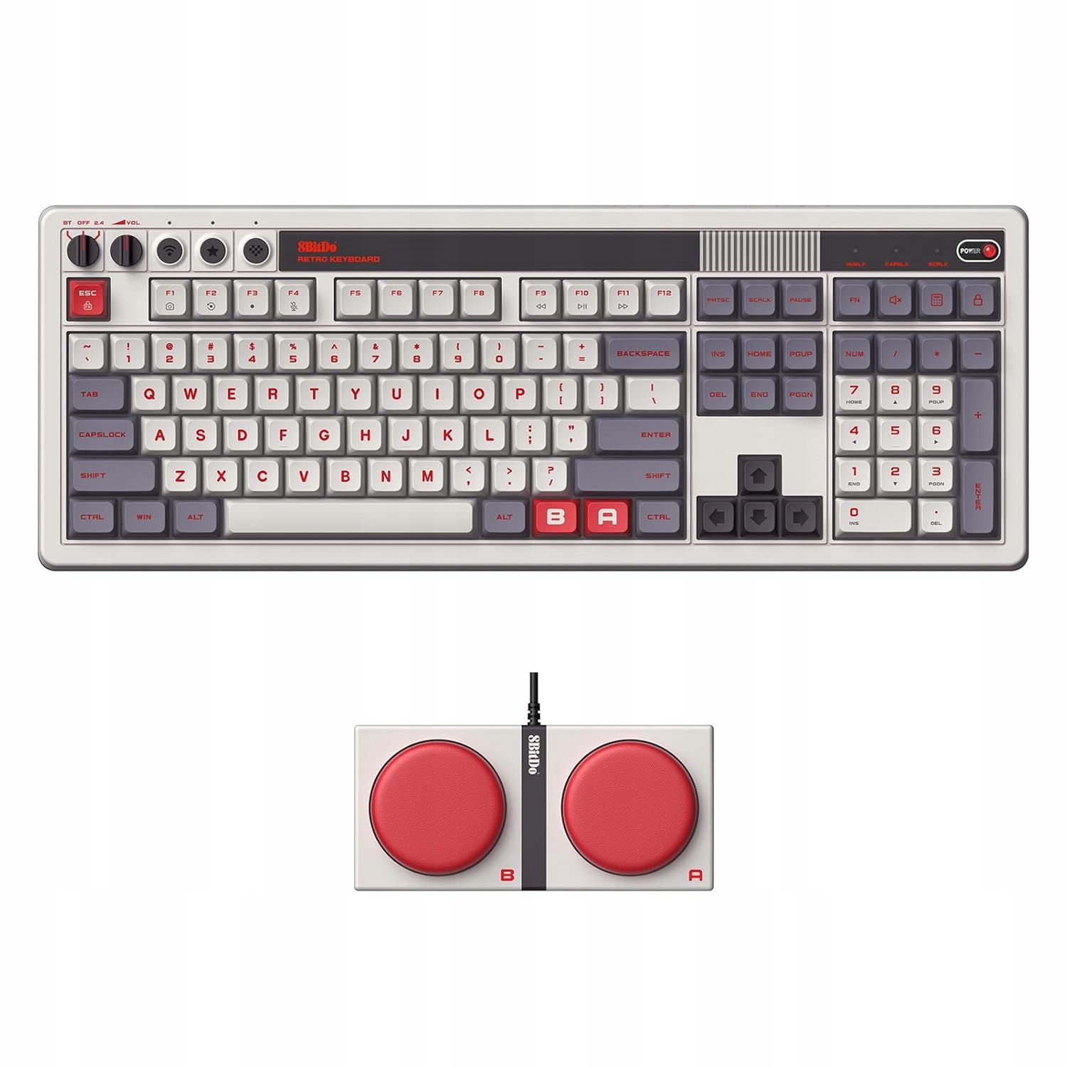 Retro Klávesnica 8Bitdo Mechanical Keyboard 108 N Edition Dvojité Tlačidlá