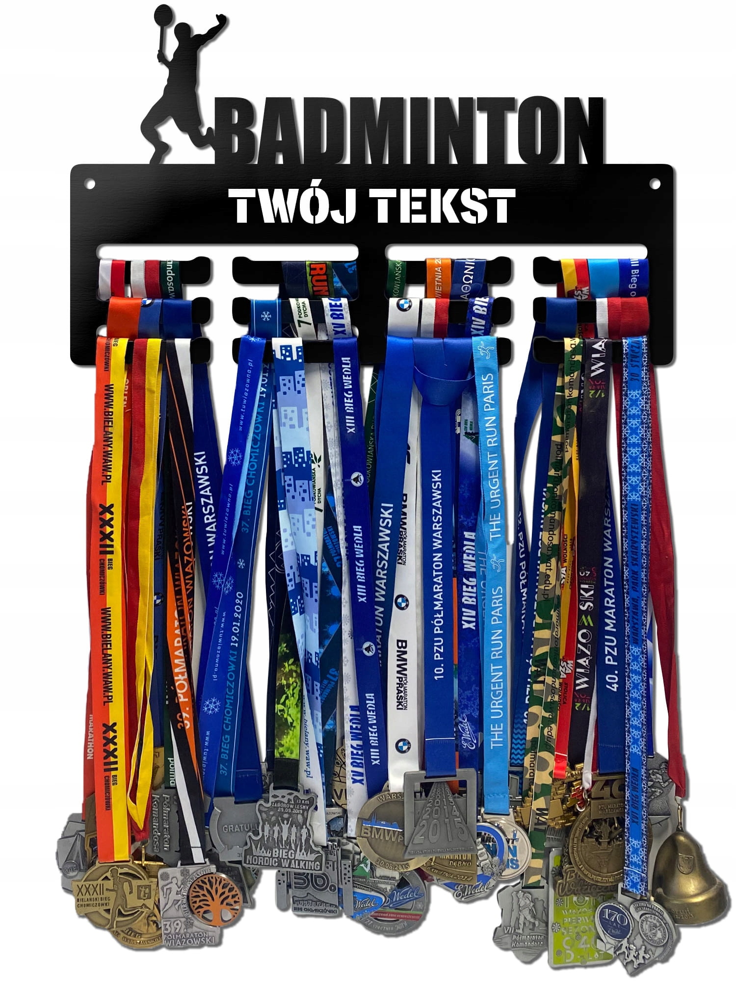 Wieszak na medale Badminton twoje imię dowolny tekst 202.1