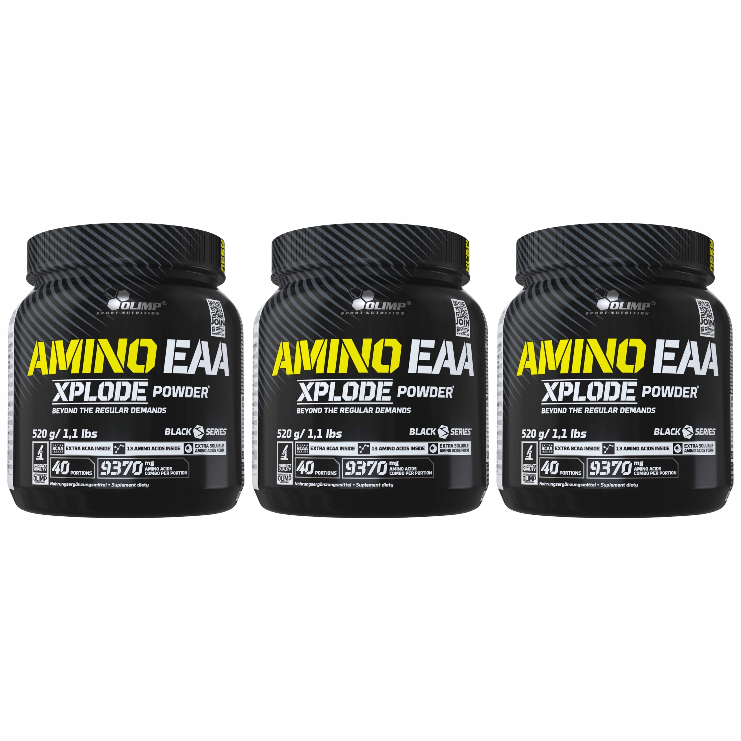 3x Aminokyseliny Eaa Bcaa Regenerace Síla Svalová hmota Olimp 520 g