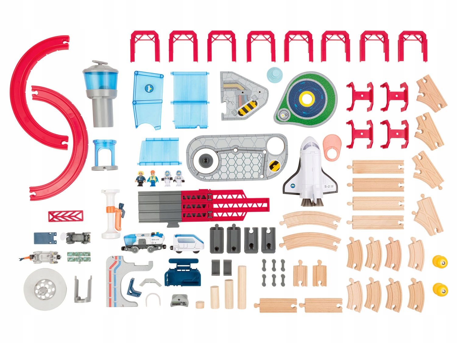 PLAYTIVE - ZESTAW Z KOLEJKĄ/STACJĄ KOSMICZNĄ - 75 ELEMENTÓW Marka Playtive