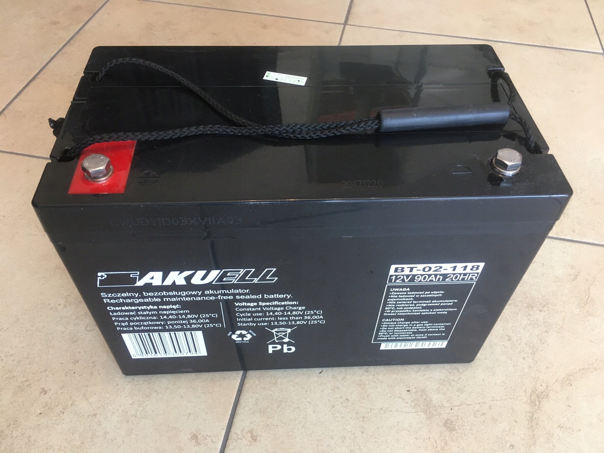 AKUELL akumulator żelowy 12V 90Ah L+