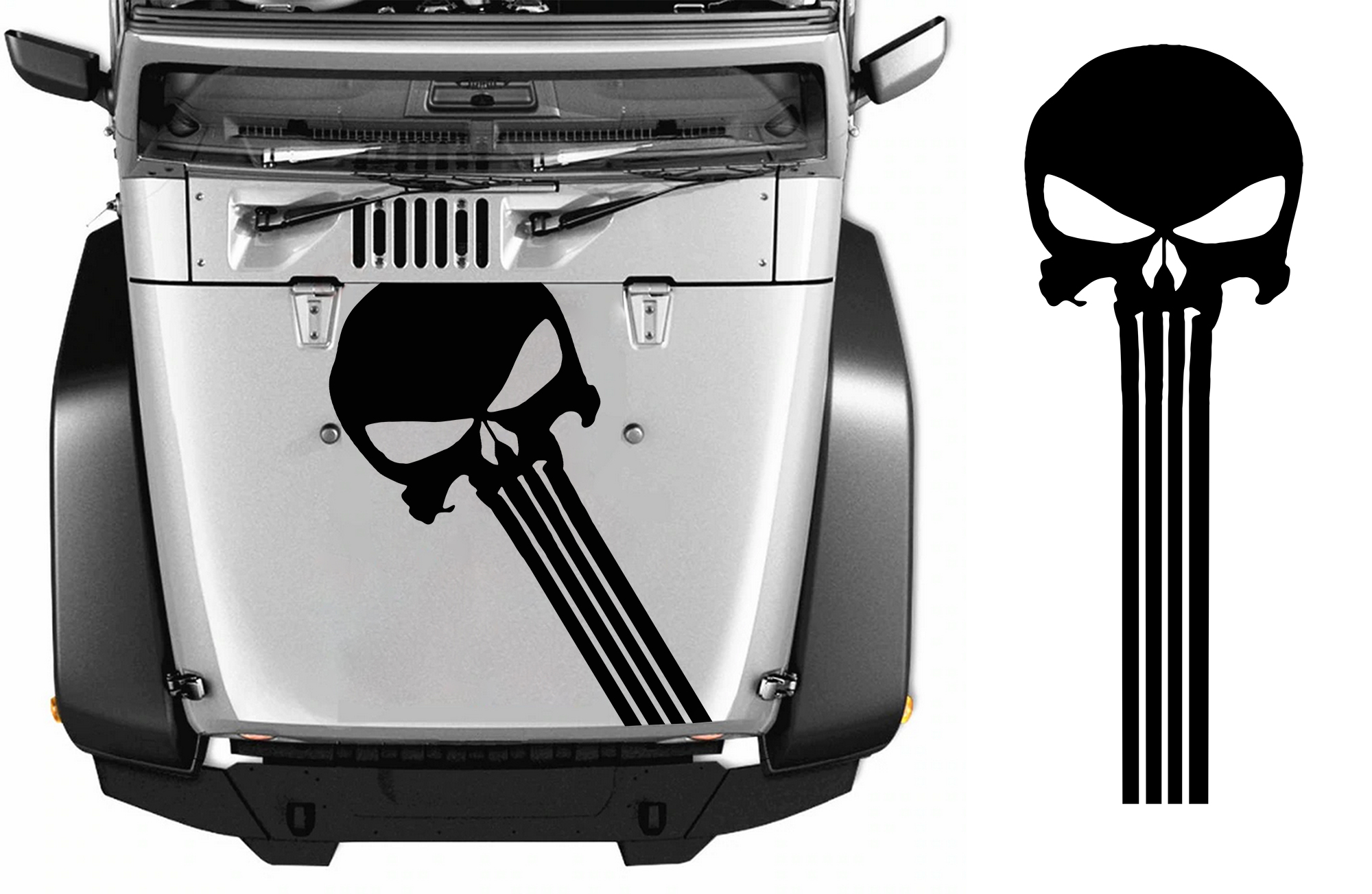 samolepky Na Masku Punisher Prodloužená 44x120 cm