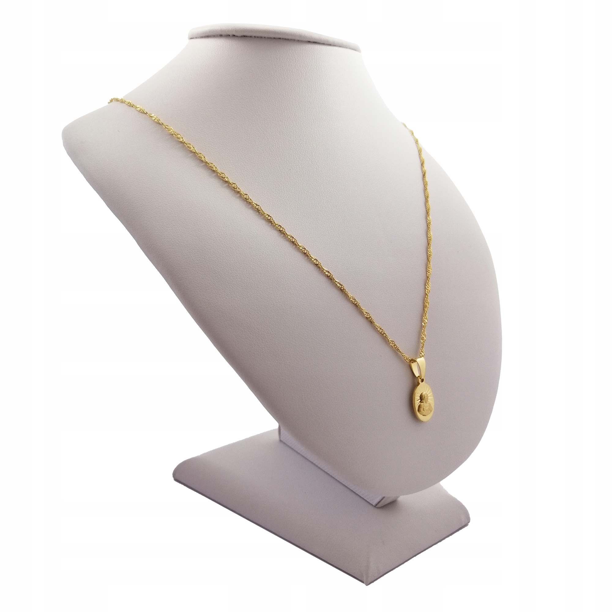 ZŁOTY ŁAŃCUSZEK 925 MEDALIK SZKAPLERZ NA KOMUNIĘ Materiał Pozłacany Srebro