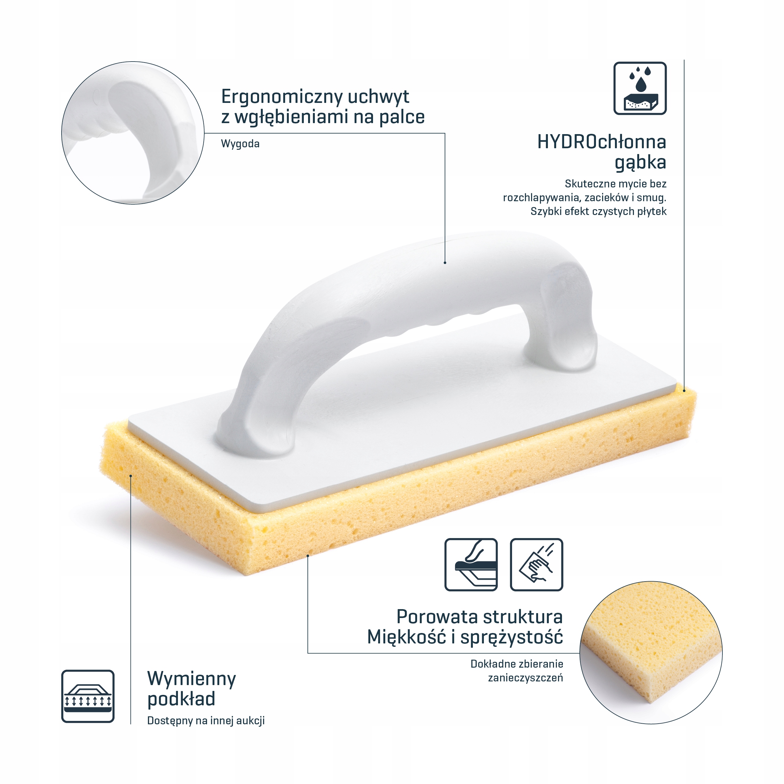 COMENSAL Paca glazurnicza M z gąbką HYDRO 22mm Typ paca