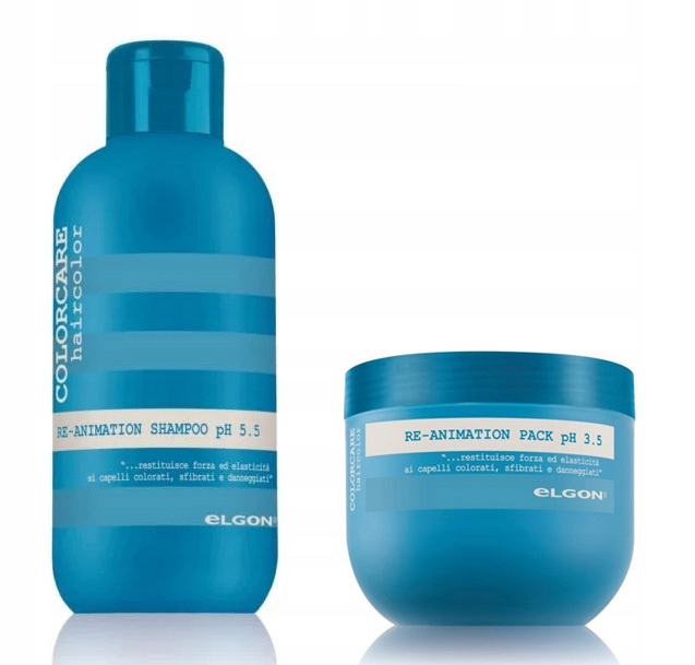 Elgon Zestaw Re-animation Regeneracja Szampon 1000ml+MASKA 500ml