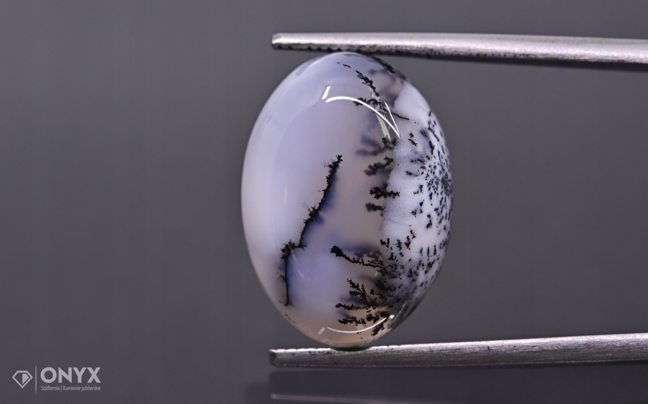 Dendritový achát z Turecka kabošon ovál 18x13 mm