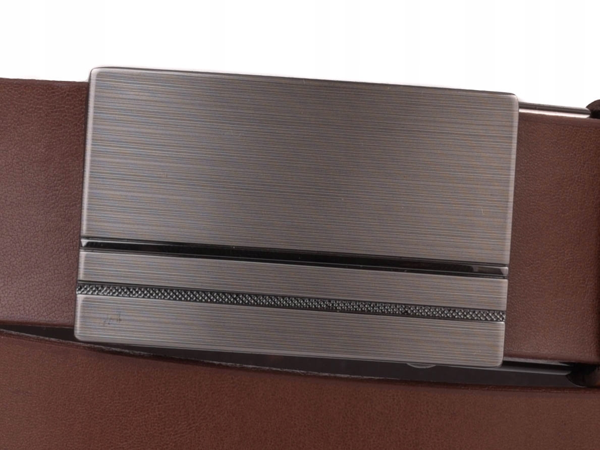 SKÓRZANY Pasek AUTOMAT garnitur jeans BRĄZ Marka Marconi