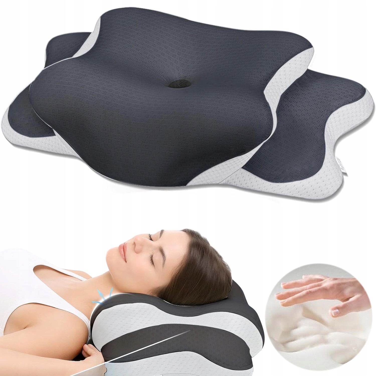 Poduszka Ortopedyczna Z Pianki Memory Dopasowująca Się Do Kształtu Szyi