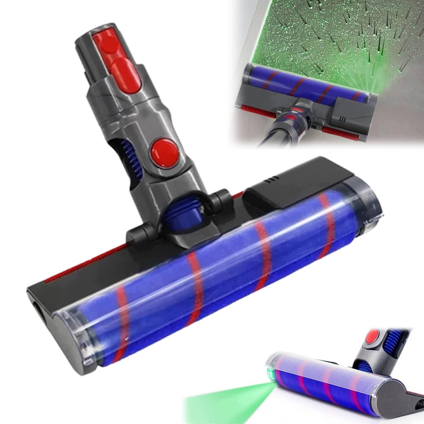 Turbokartáč Pro Dyson V7 V8 V10 V11 V15 S Lampou Na Detekci Prachu