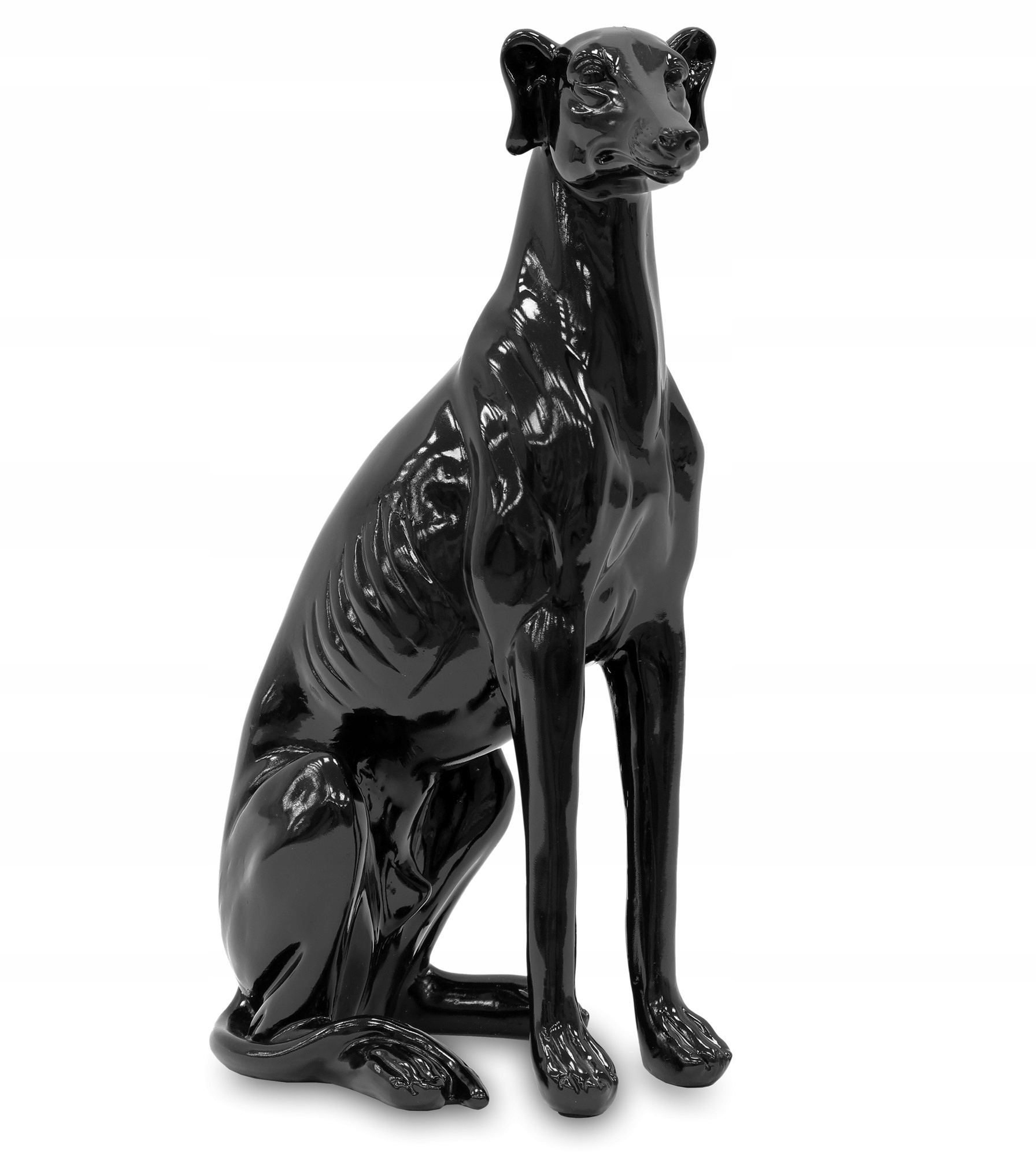 Pes chrt čierna elegantná figúrka psa dekorácia ozdoba na darček