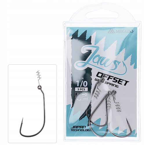 Haczyki Offsetowe z wkrętem Mikado Jaws 1/0 - 3szt