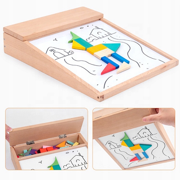 DREWNIANE PUZZLE UKŁADANKA MAGNETYCZNA MONTESSORI Bohater / Bajka brak
