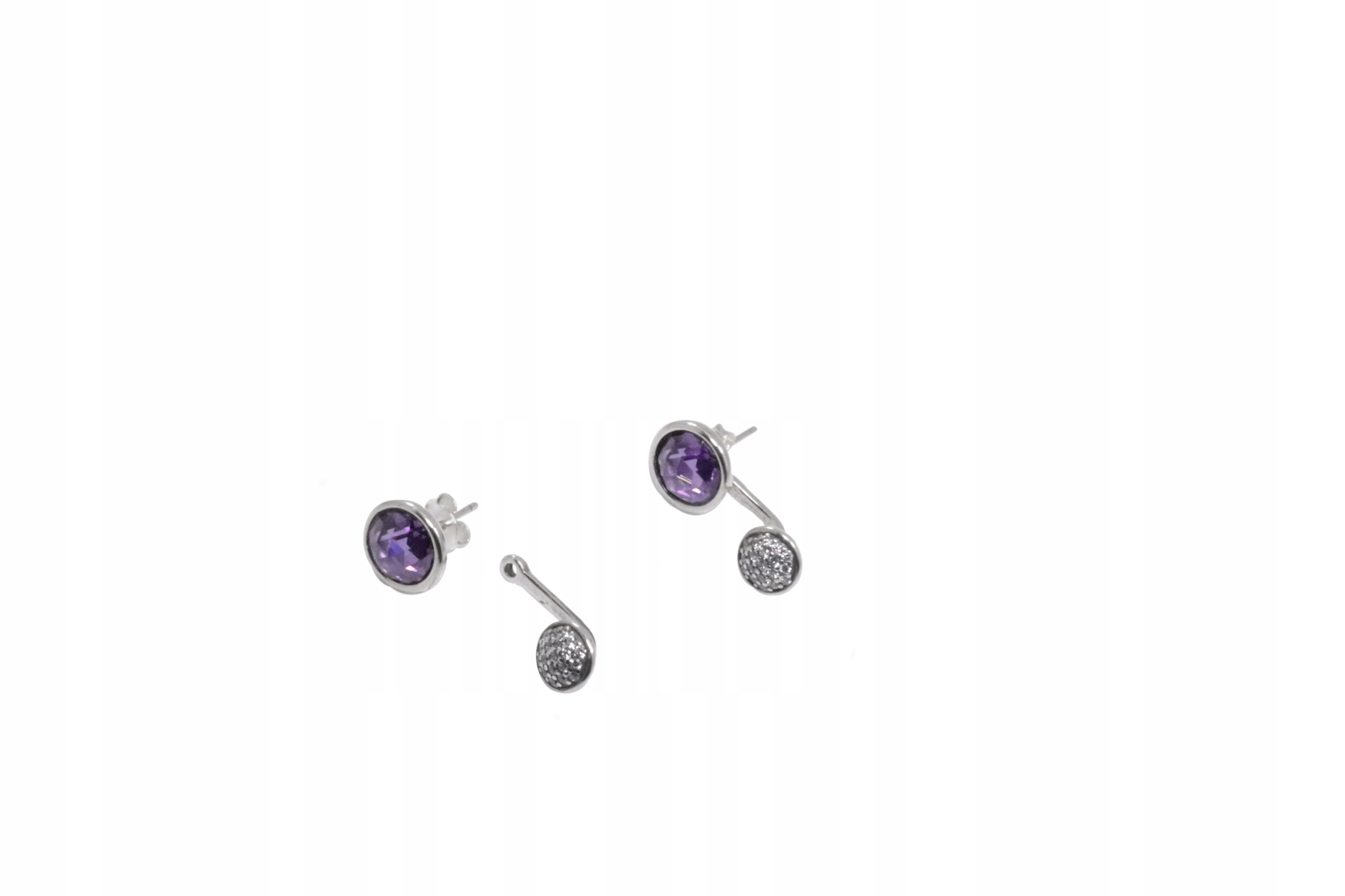 Stříbrné náušnice Ag 925 Rihanki fialové Kn/f