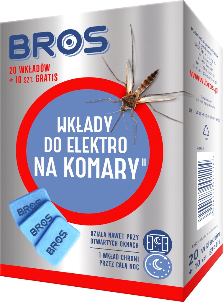 Bros WKŁADY do ELEKTRO na KOMARY 20szt
