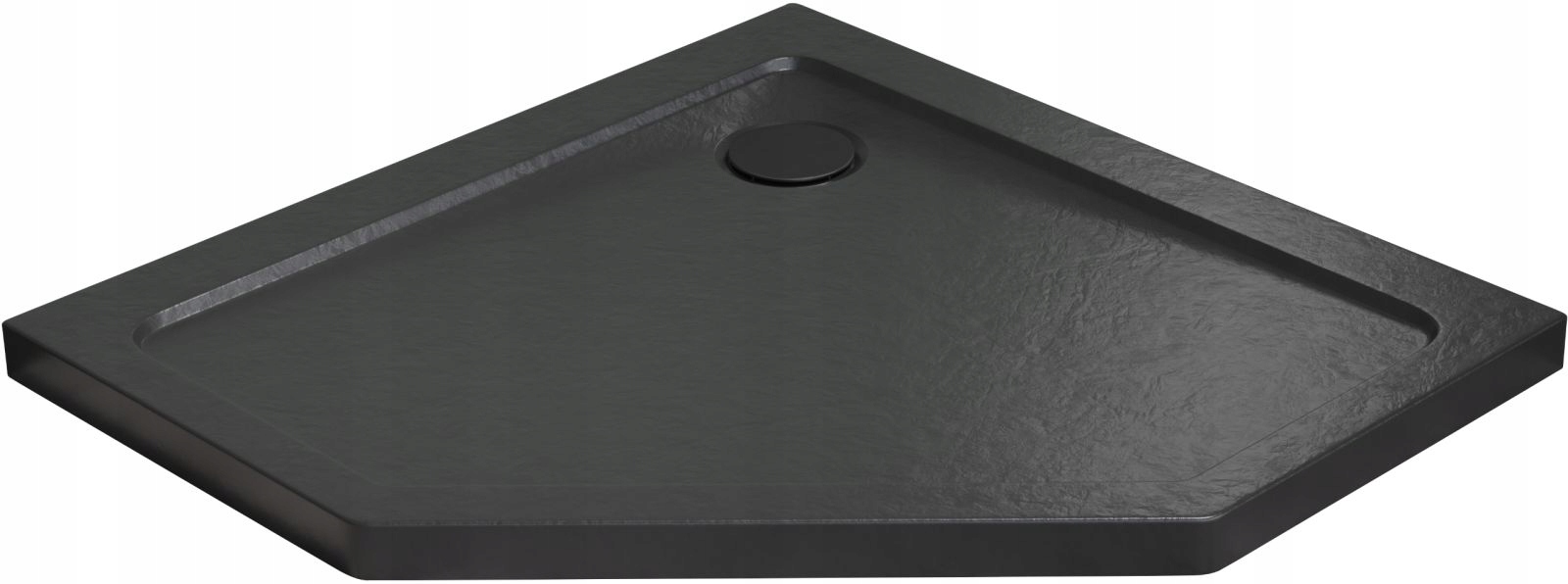 Brodzik 100x100 prysznicowy antybakteryjny akrylowy Stone czarny Bez syfonu
