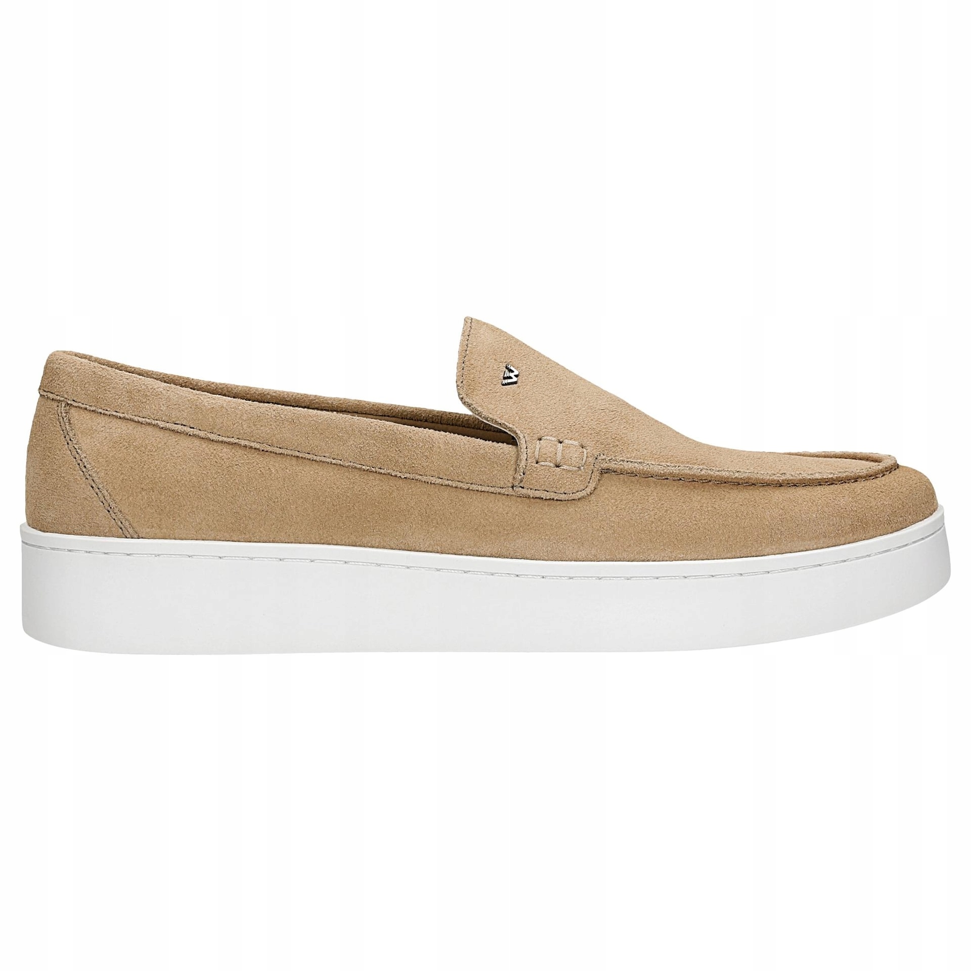 Béžové pánské mokasíny na ploché bílé podrážce vel. 41