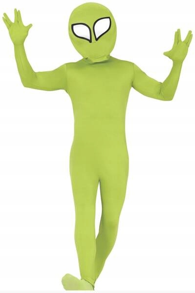 Kostým Mimozemšťan Alien Zelený Převlek Kostým Halloween Karneval L