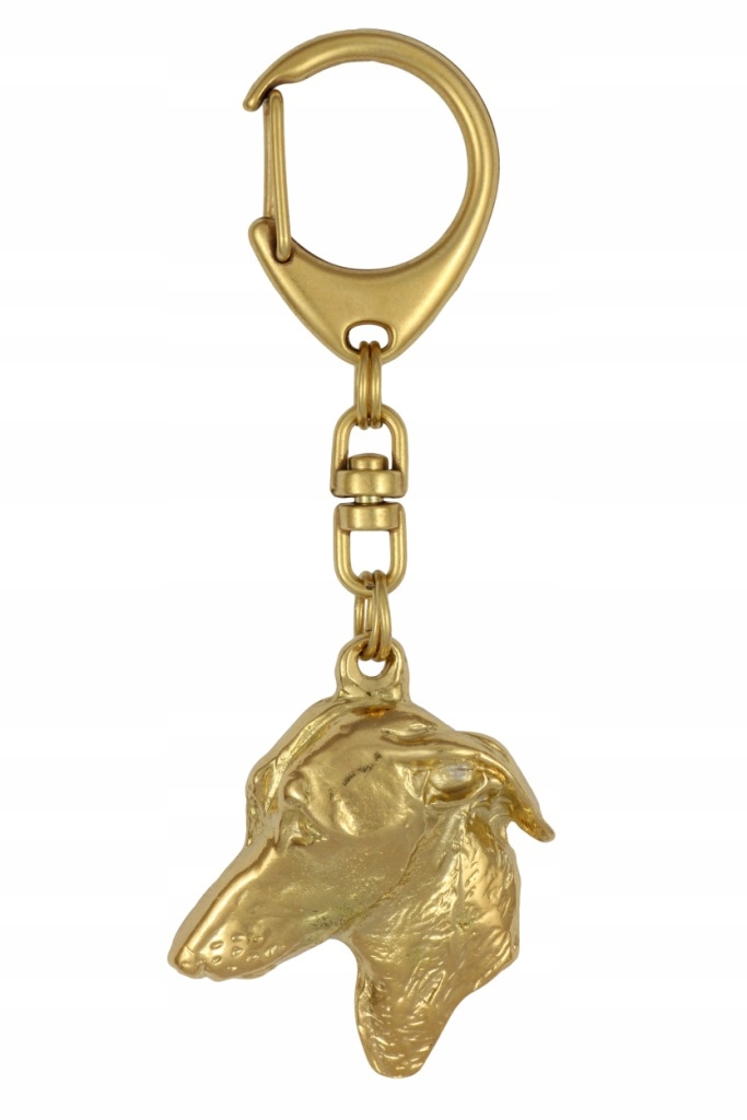 Italský pozlacený přívěsek na klíče se psem, exkluzivní přívěsek na klíče