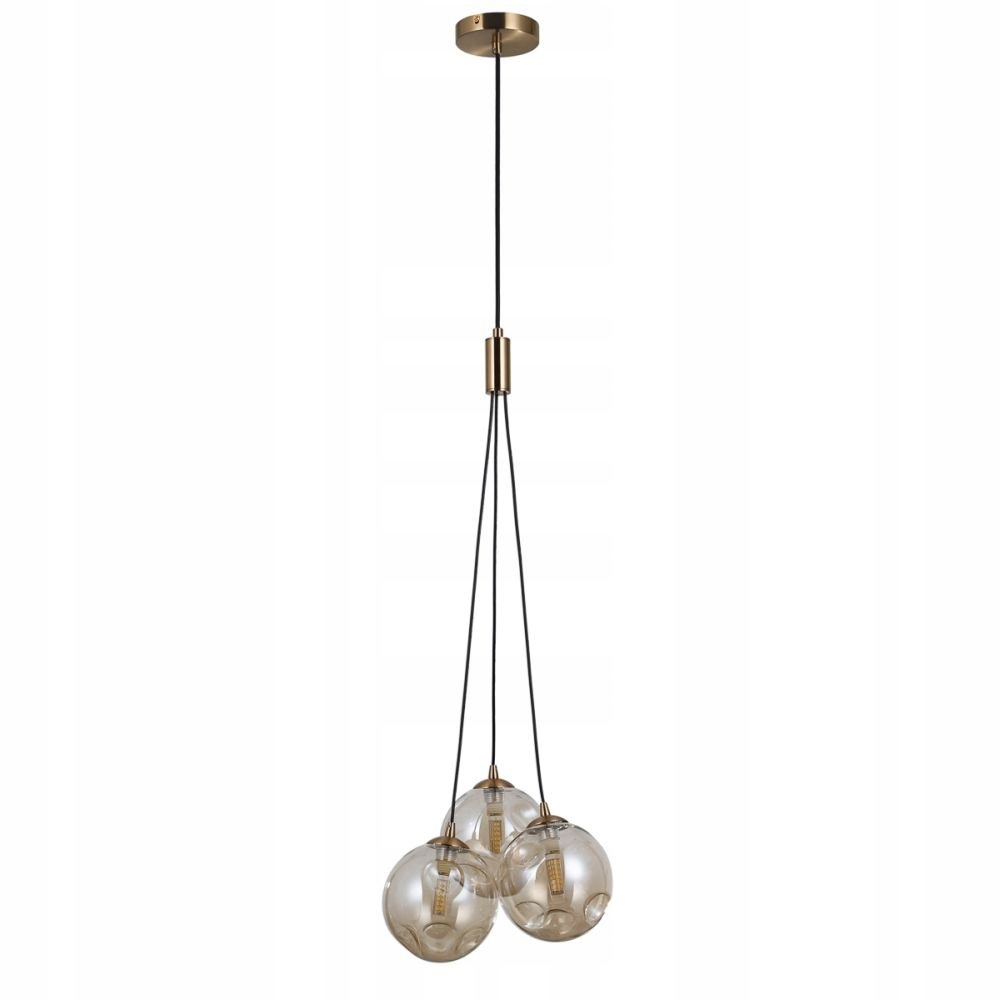 Závěsná Led lampa Perlos Jantarová mosaz 3xG9 30 cm Průměr Italux