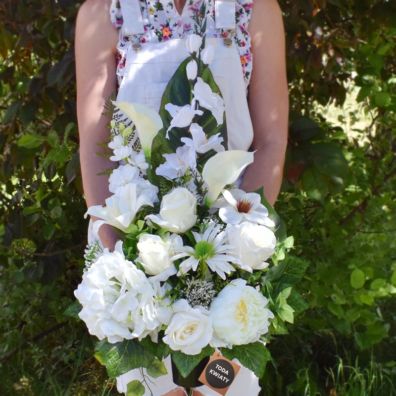 Sztuczne kwiaty stroik na grób cmentarz bukiet kompozycja dekoracja na grób Marka inna