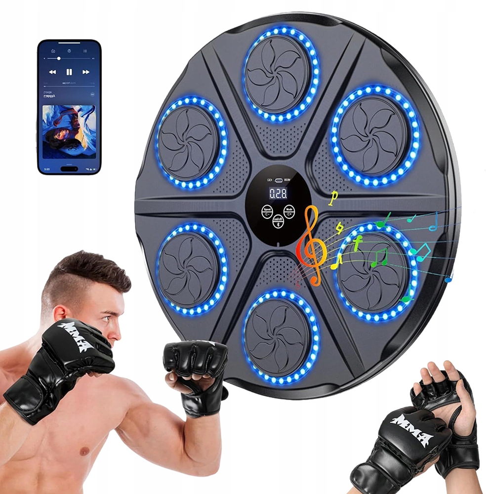 Boxerský hudební trenažér s 12 rychlostmi Bluetooth pro dospělé