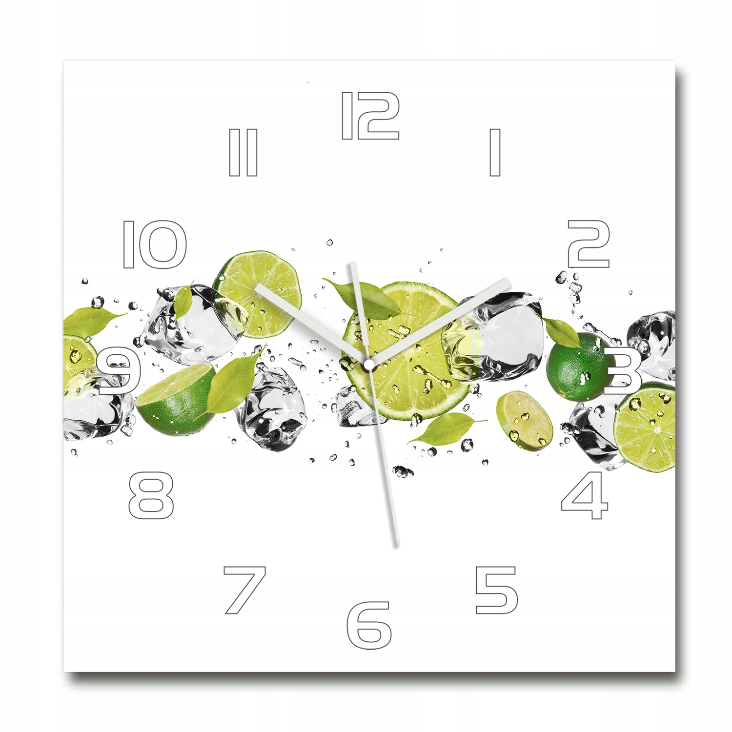 

Zegar ścienny ze szkła, duży Limonka i woda 60x60