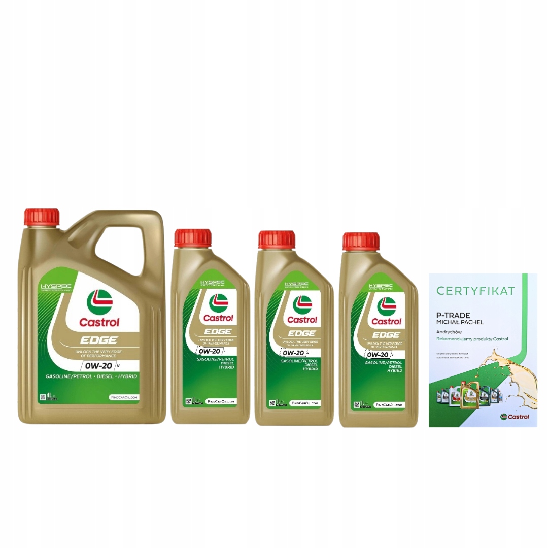 CASTROL EDGE 0W-20 V 7L - certyfikat