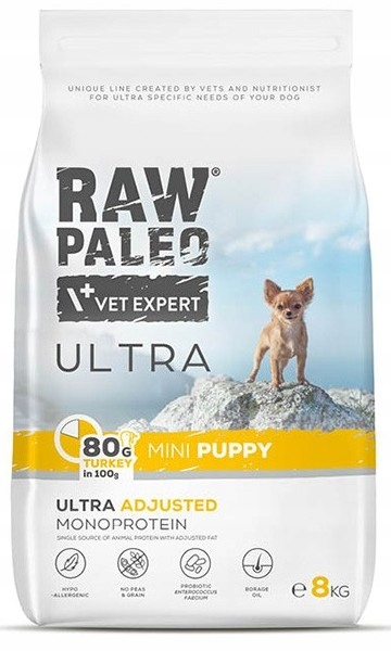 Levně VetExpert Raw Paleo Ultra krůtí mini štěně 8 kg