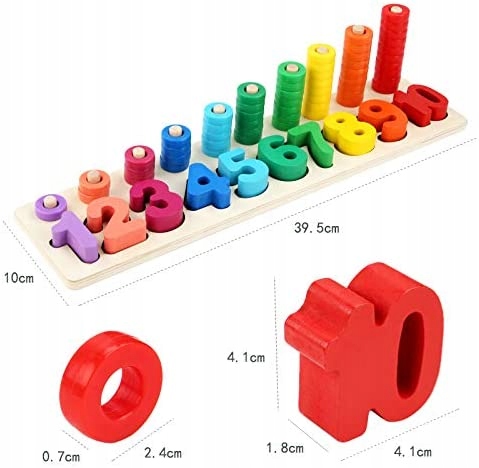 ZABAWKI DREWNIANE LICZBY NAUKA EDUKACJA DLA DZIECI Marka inna