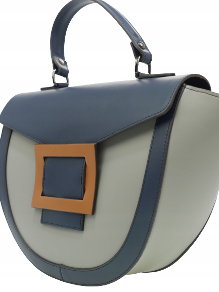 VERA PELLE ITALY Elegancka torebka modny kuferek