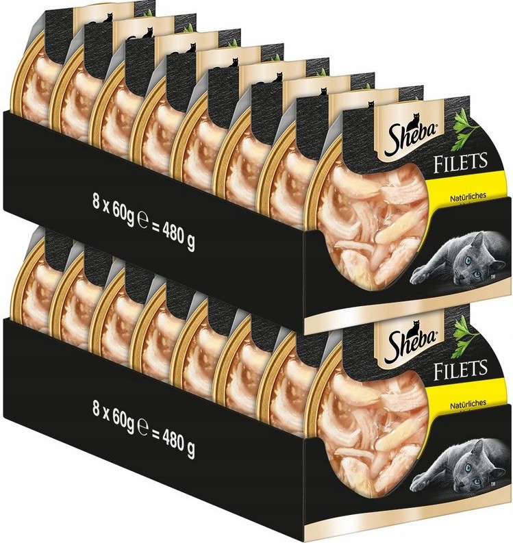 Sheba Filets Kurczak Drób Mięso 16x60g Tacka Mokra Karma
