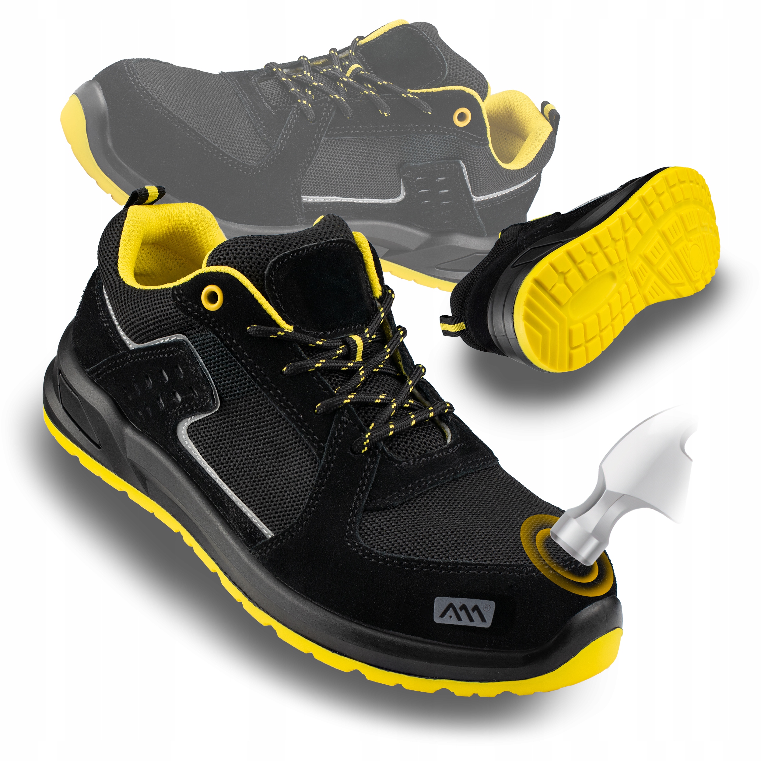 Buty Robocze Męskie Półbuty Z Metalowym Noskiem Lekkie Oddychające Bhp S1