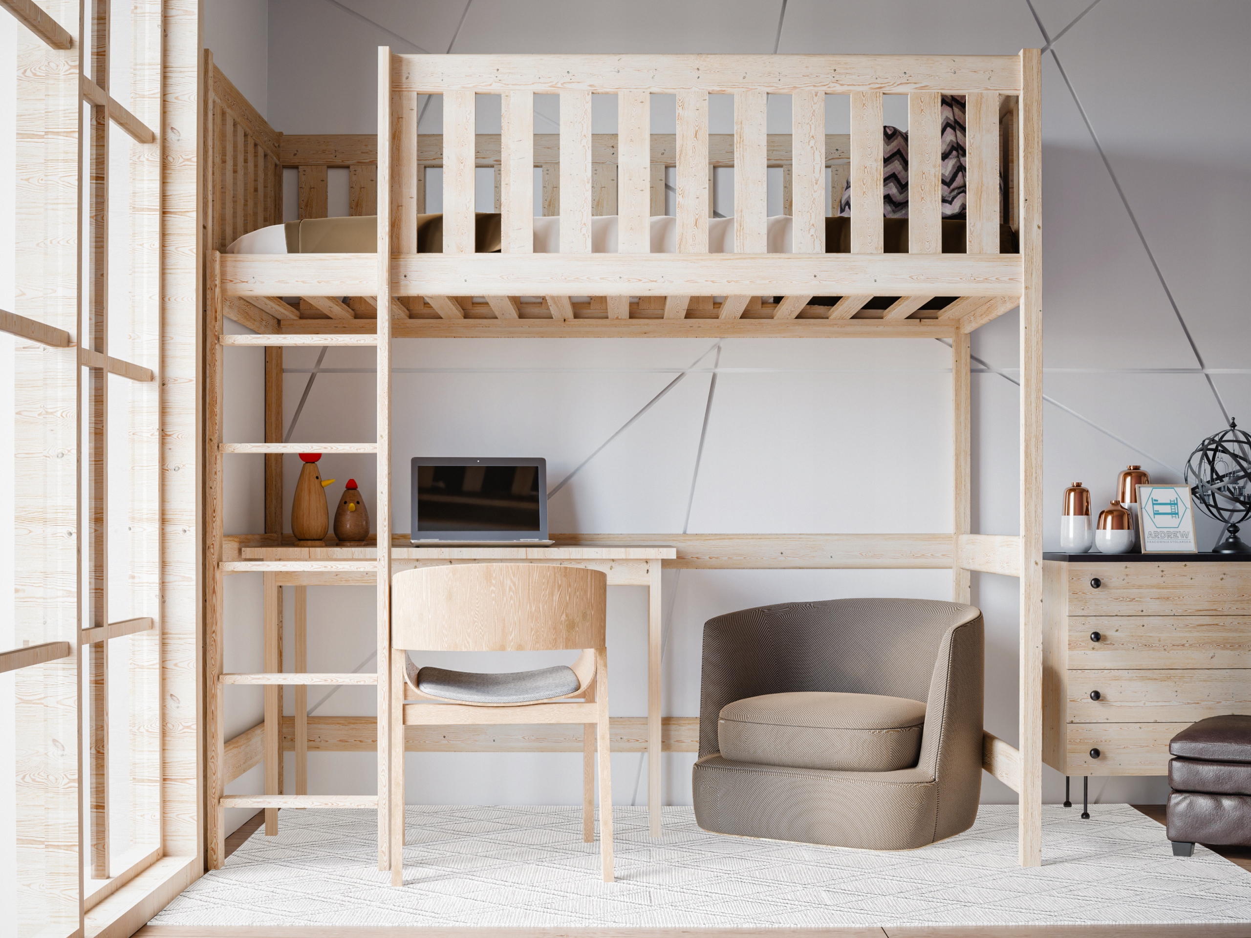 Łóżko piętrowe antresola LEON Kod producenta 01