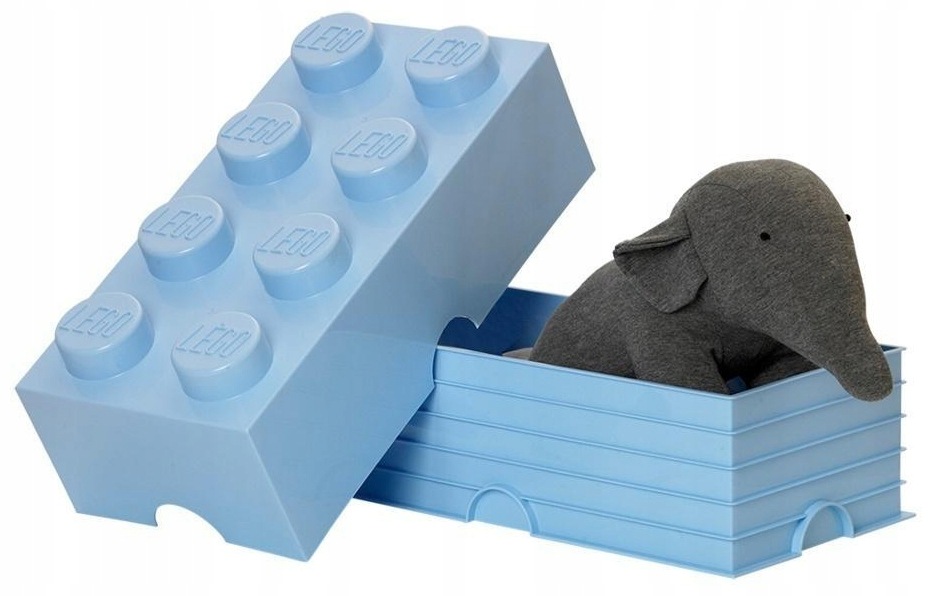 Lego pojemnik klocek ósemka błękitny
