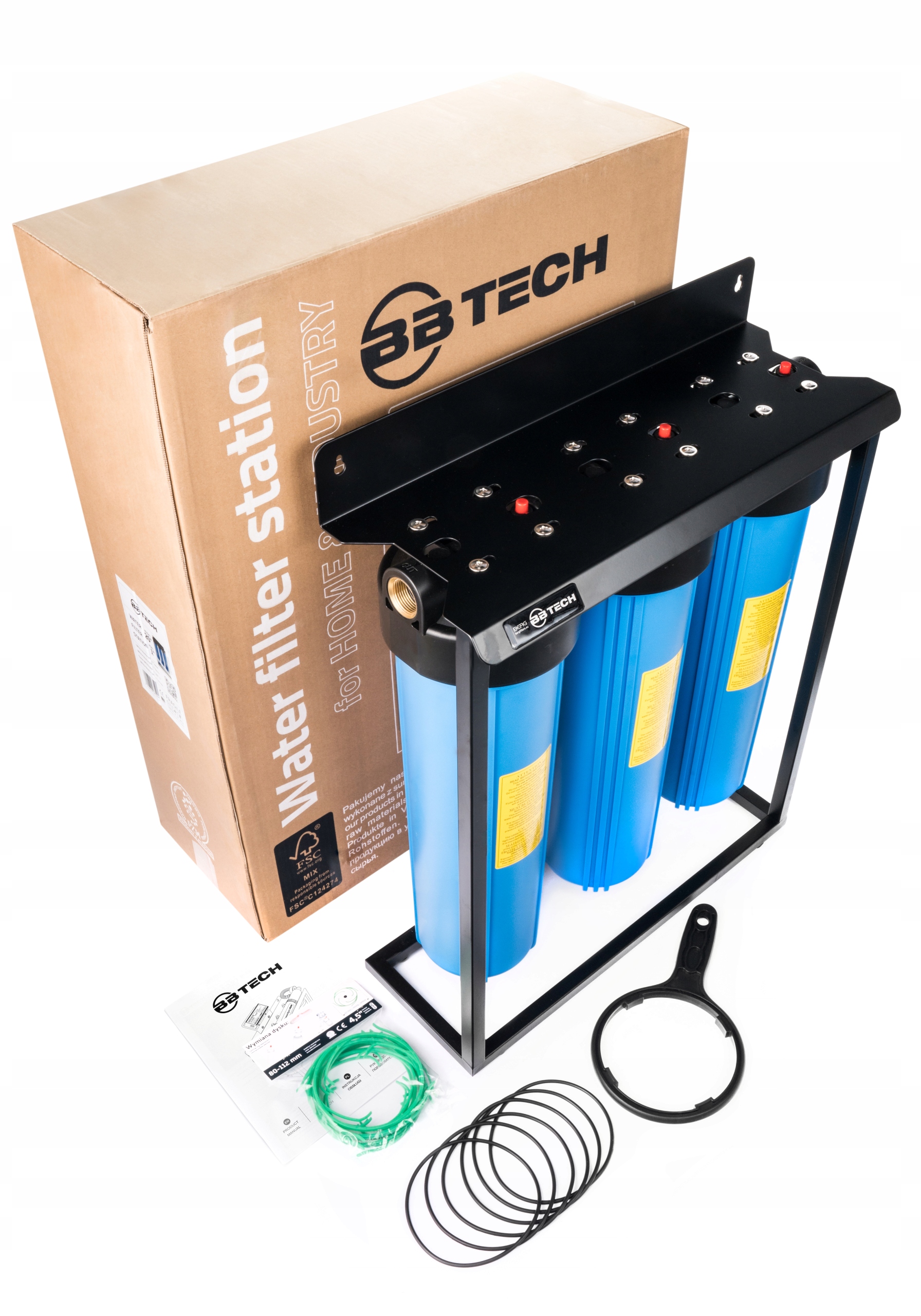 Systém filtrácie vody Big Blue 3×20″ 1″ – 3-stupňový set rám krúžok