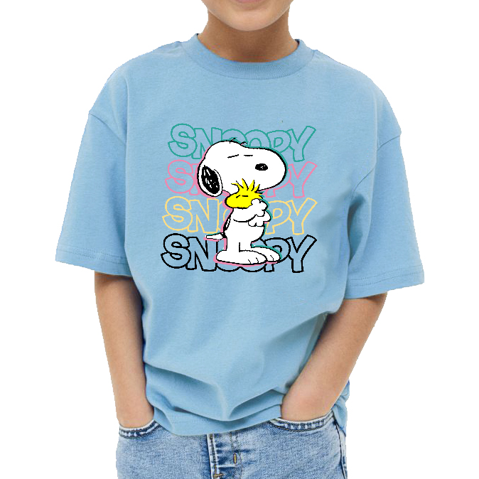 MÓDNE DETSKÉ TRIČKO MODRÉ AKO DARČEK PSÍK SNOOPY VZORY - 110