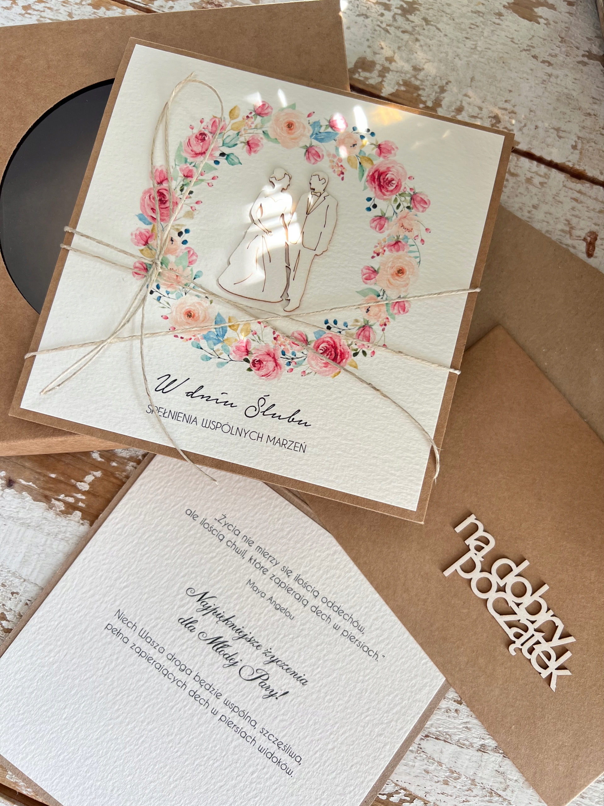 Ručně vyráběná svatební přáníčka s krabičkou a svatební