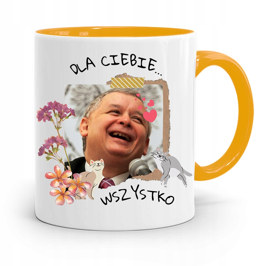 

Kubek Żółty Śmieszny Pis Jarosław Kaczyński