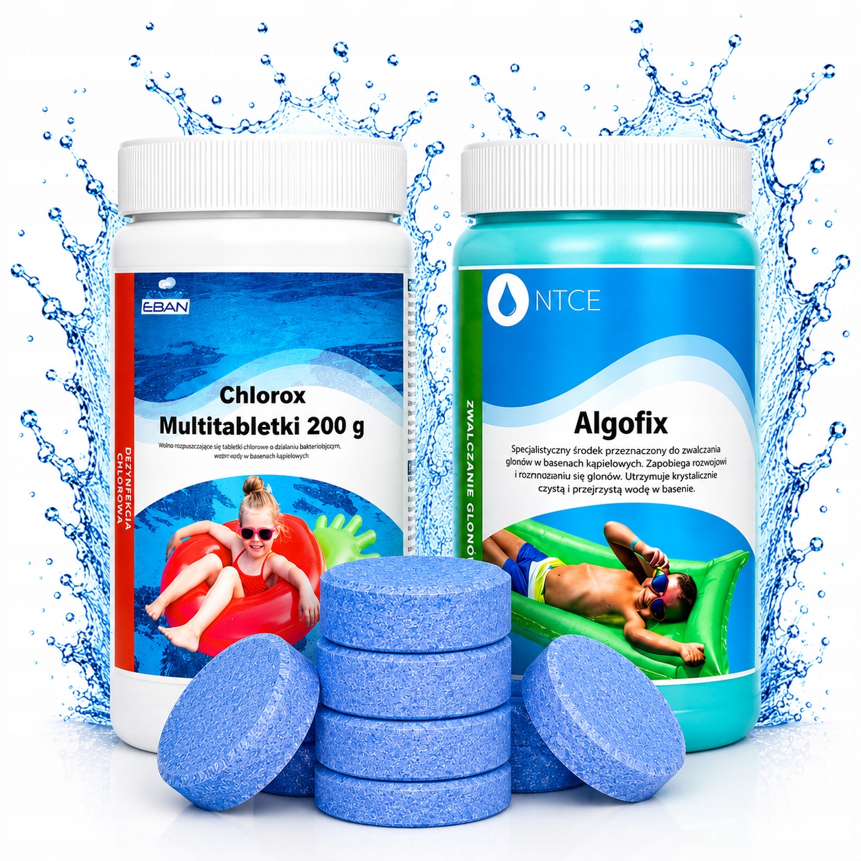 Chlor Do Basenu Antyglon 200g Jacuzzi Spa Tabletki Niebieska Woda Chemia