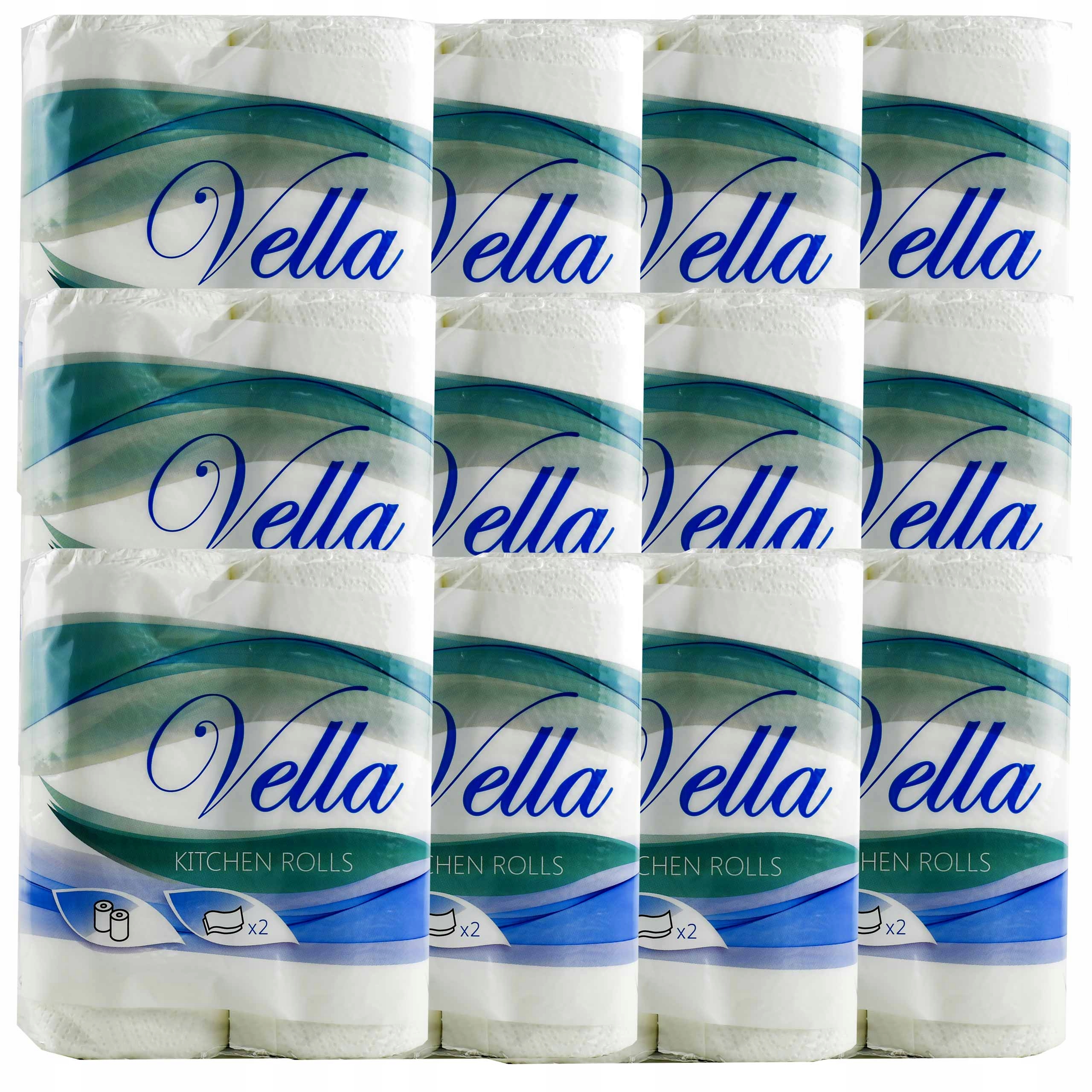Levně Papírový ručník Vella 100% Celulóza 2W Sada 24 rolí (12x2)