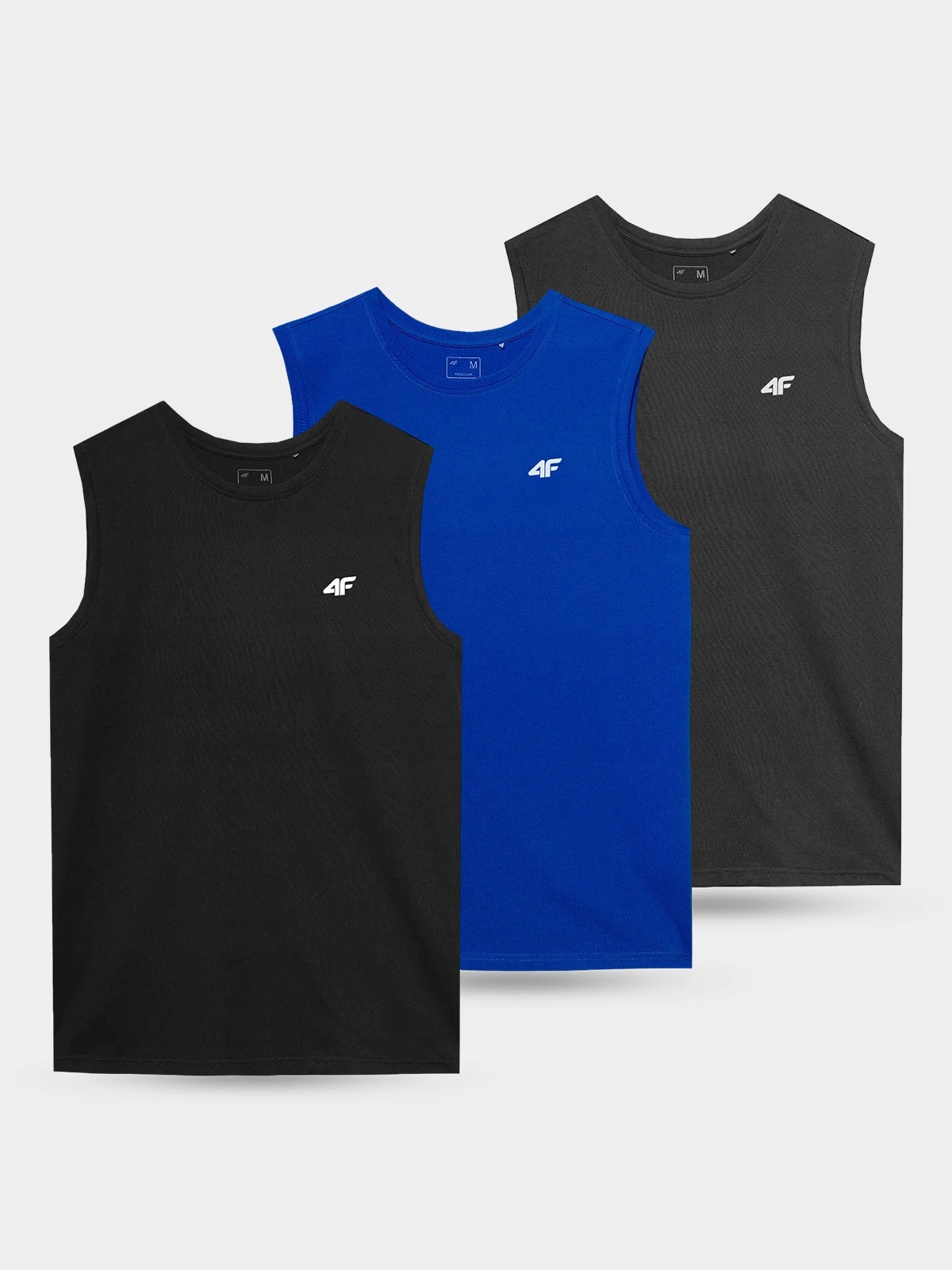KOSZULKA MĘSKA 4F BEZRĘKAWNIK BAWEŁNIANY BEZ RĘKAWÓW ZESTAW 3PAK LIMITOWANA Marka 4F