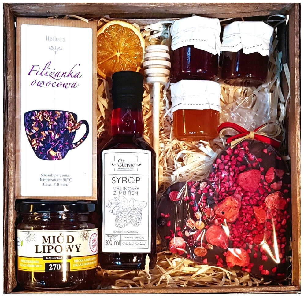 Levně Dárkový Koš Dárek Čaj K Velikonoce Narozenin Čokoláda Srdce