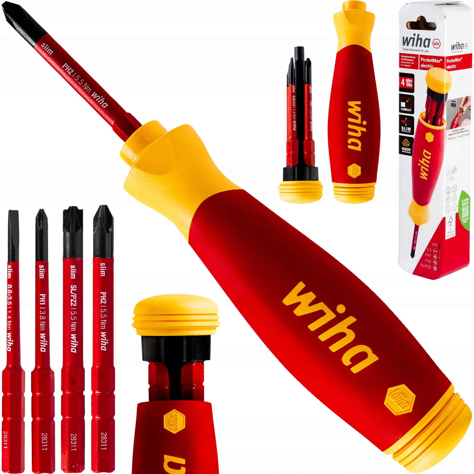 

Wiha Wkrętak z Magazynkiem SlimBit Krótki Vde 5 pc